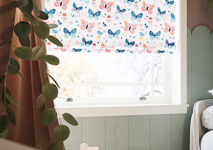 Butterfly Garden, Crystal - Motorised Roman Blind - Image 5